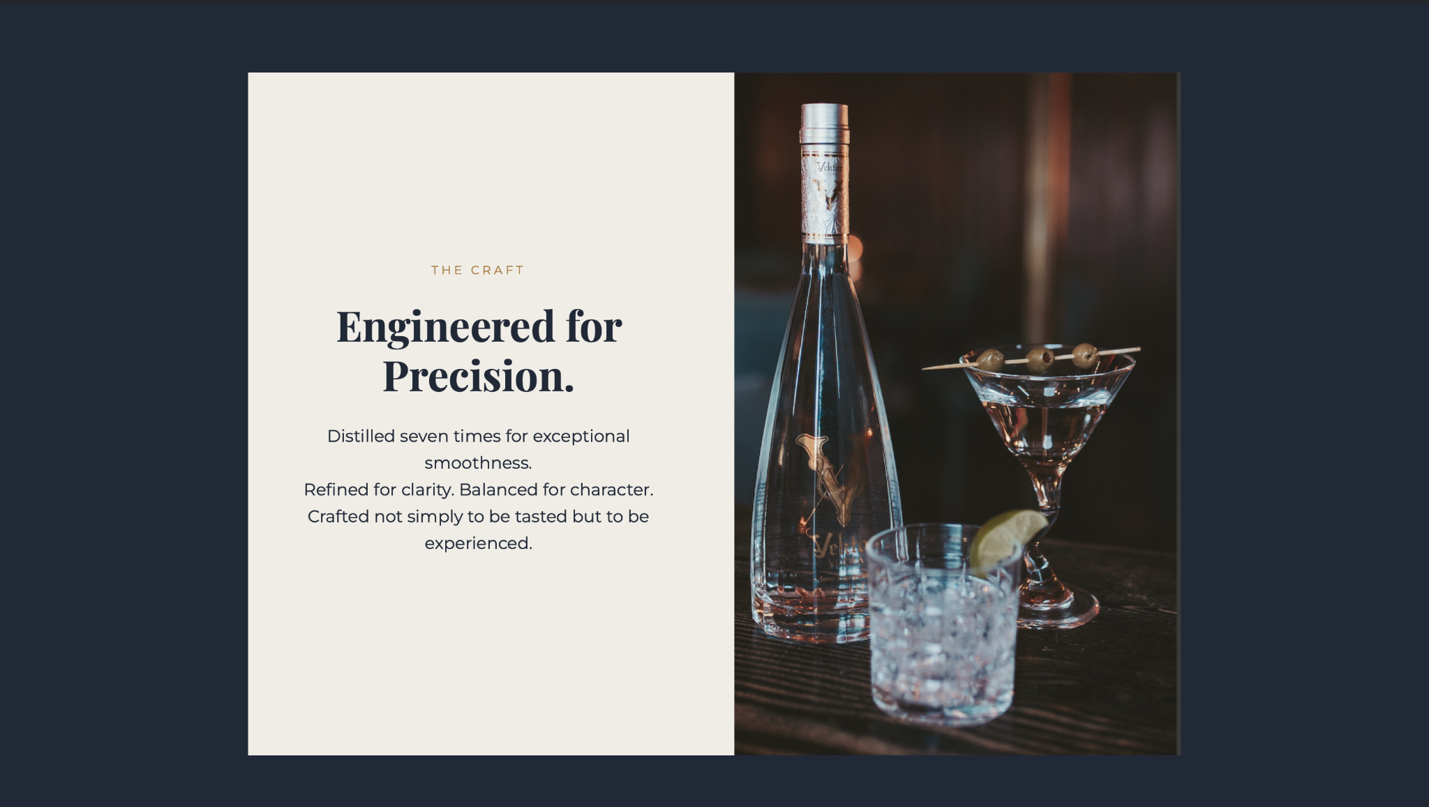 Vektor Vodka website craft section
